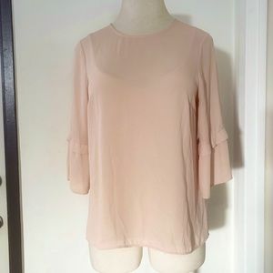 DR2 Chiffon Peach Bell Sleeve Top